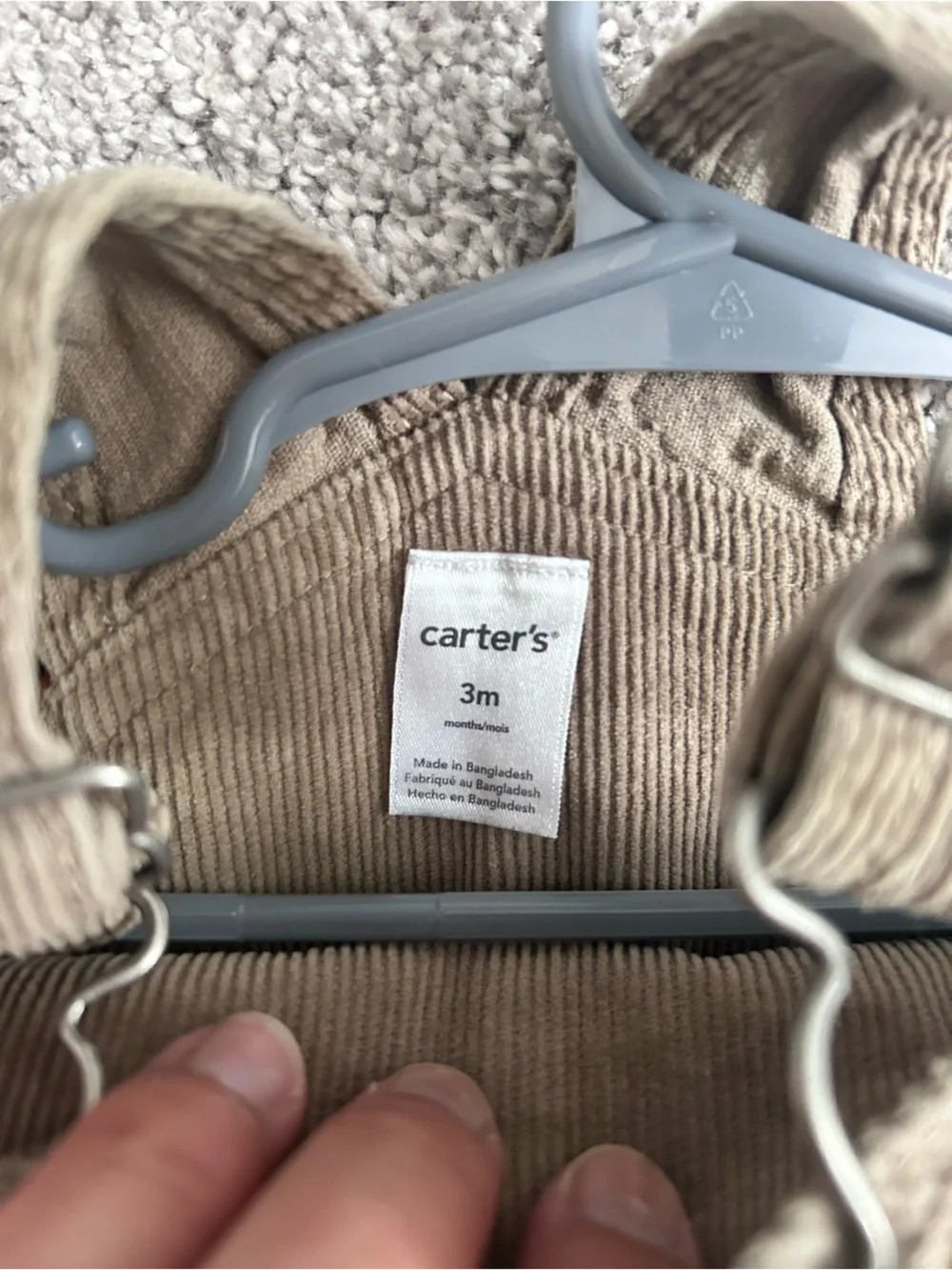 Carter's Brown Tan Corduroy Kids Overalls